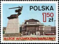 (1975-001) Марка Польша "Памятник Нике, Варшава"    30-летие освобождения Варшавы III Θ