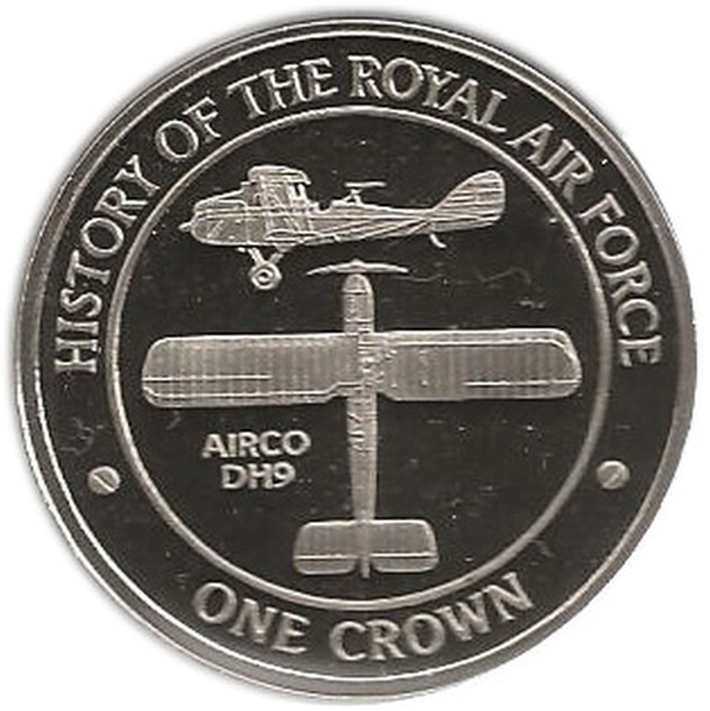 (2008) Монета Гибралтар 2008 год 1 крона &quot;Airco DH.9&quot;   Буклет с маркой