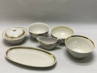 Набор посуды 6 предметов 3 пиалы, сахарница, молочник и селедочница