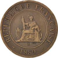 (№1885km1) Монета Французский Индокитай 1885 год 1 Cent