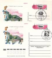 1980-079 Почтовая карточка СССР XXII Летняя олимпиада Москва 1980 Ленинград  2 шт ,  Разн виды гашен