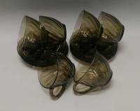 Чайная пара цветное стекло 6 шт (сост. на фото)