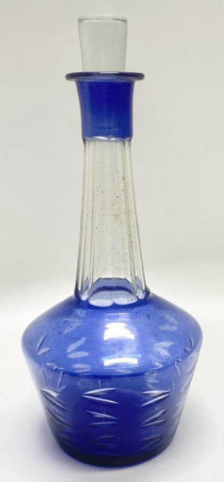 Графин синее стекло алмазная резка СССР