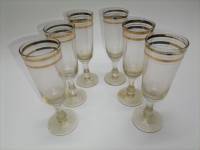 Бокалы 6 шт стекло с позолотой