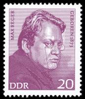 (1973-003) Марка Германия (ГДР) "Макс Регер"    Известные личности III Θ