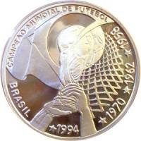  Монета Бразилия 1994 год 4     Биметалл (Серебро - Ниобиум)  UNC