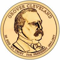 (24d) Монета США 2012 год 1 доллар "Гровер Кливленд" 2012 год Латунь  UNC