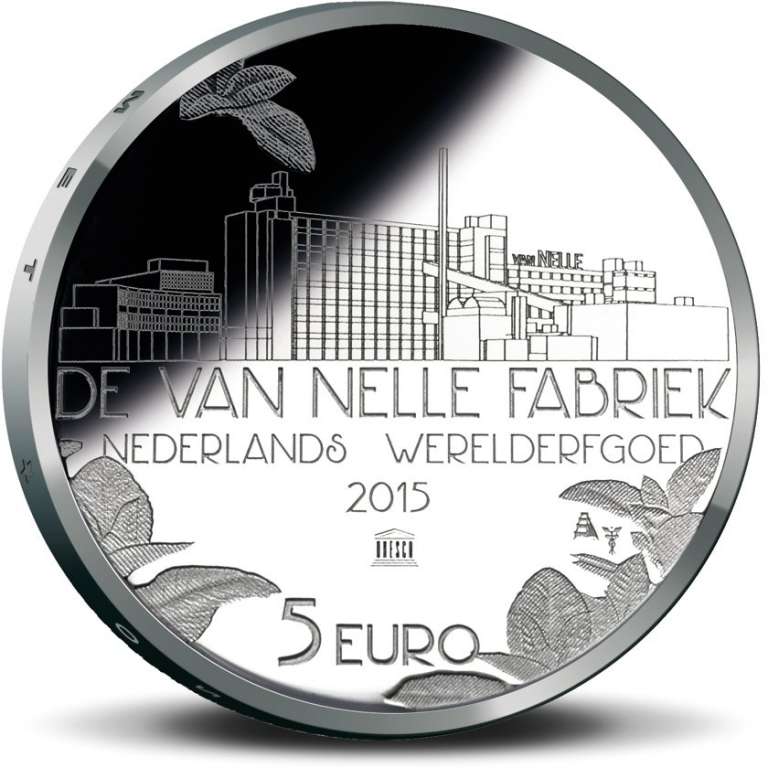 (2015) Монета Нидерланды (Голландия) 2015 год 5 евро &quot;Фабрика Ван Нелле&quot;  Серебрение  Coincard