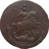 (1758, гурт надпись Москва) Монета Россия 1758 год 2 копейки  Номинал под гербом  AU