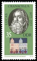 (1973-046) Марка Германия (ГДР) "Лукас Кранах, старший"    Личности, Веймар III Θ