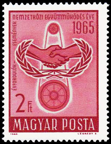 (1965-049) Марка Венгрия &quot;Рукопожатие&quot; ,  III O