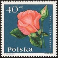 (1964-085) Марка Польша "Дальний Восток (Рис.18х33мм.)"   Садовые цветы III Θ