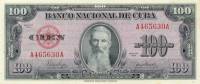 (,) Банкнота Куба 1950 год 100 песо "Франсиско Висенте Агилера"   UNC