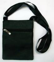 Сумка мужская с ремнем, Кожзам, 4 отделения, Молнии, Черная