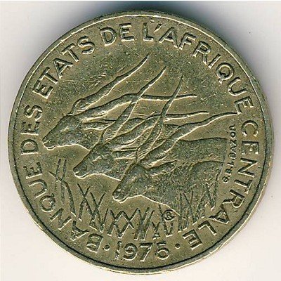 (№1973km7) Монета Центральная Африка 1973 год 5 CFA Francs