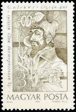 (1989-063) Марка Венгрия "Гален"    Пионеры медицины II &Theta;