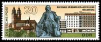 (1969-085) Марка Германия (ГДР) "Современный Магдебург"    Выставка почтовых марок, Магдебург II O