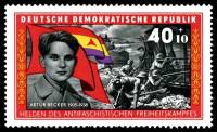 (1966-049) Марка Германия (ГДР) "Артур Беккер"    Гражданская война в Испании II Θ