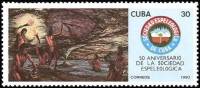 (1990-003) Марка Куба "Пещерные люди"    50 лет Спелеологического общества III Θ