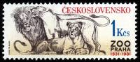 (1981-044) Марка Чехословакия "Львы"    50-летие Пражскогог зоопарка II Θ