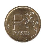 2014 ммд Монета Россия 2014 год 1 рубль Символ рубля Позолота  UNC