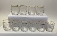 Рюмки хрусталь СССР ручная гравировка позолота 10 шт 