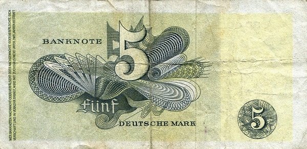(№1948P-13f) Банкнота ФРГ 1948 год &quot;5 Deutsche Mark&quot;