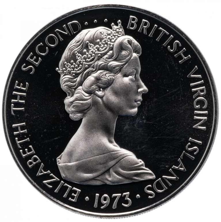 (1973) Монета Брит Виргинские острова 1973 год 50 центов &quot;Пеликаны&quot;  Медь-Никель  PROOF