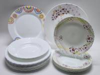 Тарелки Chinbull и др. 18 штук стеклокерамика диаметр 21 и 26 см (6+9+4 разных)