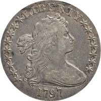 (1798, 15 звёзд) Монета США 1798 год 1 доллар  1. Малый орёл  XF