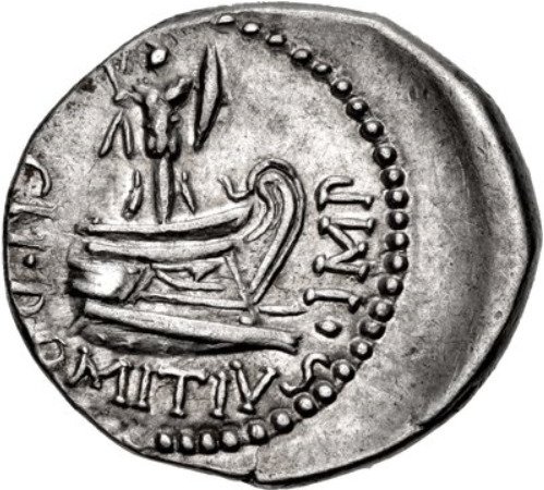 (№1970) Монета Римская империя 1970 год 1 Denarius (Спицы. Домиций л. Ф. Агенобарб)