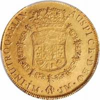 (№1768km73) Монета Перу 1768 год 8 Escudos