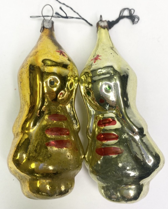 Елочные игрушки Буденовец 2 шт стекло СССР