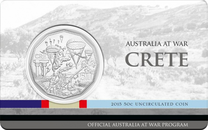 (2015) Монета Австралия 2015 год 50 центов &quot;Крит&quot;  Медь-Никель  Буклет