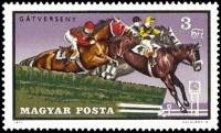 (1971-064) Марка Венгрия "Скачки с препятствиями"    Конный спорт II Θ
