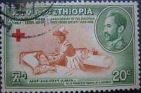 (№1955-335) Марка Эфиопия 1955 год "Эфиопского Красного Креста 20-го дня", Гашеная