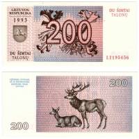 (1993) Банкнота Литва 1993 год 200 талонов "Олени"   UNC