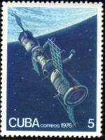 (1976-028) Марка Куба "Союз 11"    День космонавтики I Θ