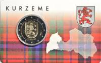 (007) Монета Латвия 2017 год 2 евро "Курземе"  Биметалл  Буклет