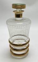 Графин стеклянный с пробкой, с напылением, позолота, СССР