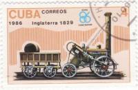 (1986-040) Марка Куба "Англия 1829"    Локомотивы III O