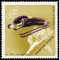 (1968-007) Марка Венгрия "Прыжки с трамплина" ,  III O