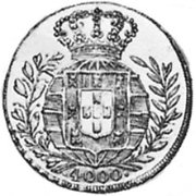(№1819km327.2) Монета Бразилия 1819 год 4,000 Reacute;is (4-лепесток цветка по обе стороны даты)