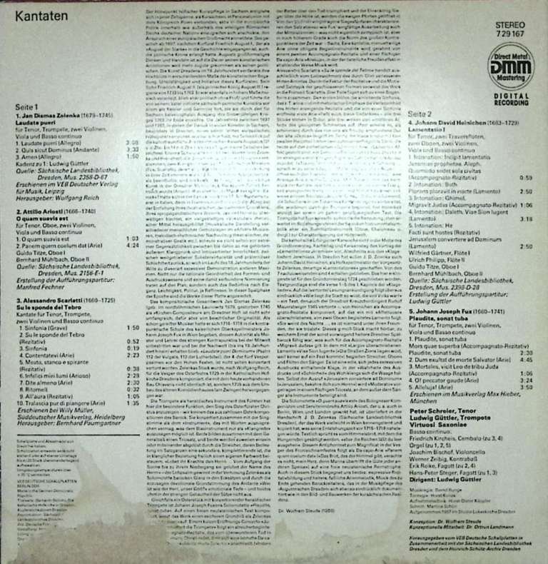 Пластинка виниловая , Кантаты ETERNA 300 мм. Excellent