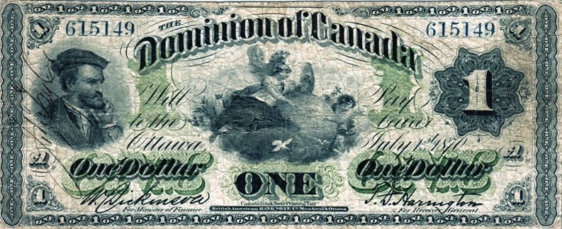 (№1870P-12a) Банкнота Канада 1870 год &quot;1 Dollar&quot;