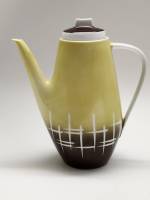 Кофейник ГДР высота 19 см желтый коричневый