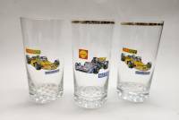 Стаканы с рисунком Гоночные автомобили 3 штуки стекло высота 13 см