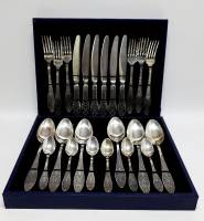 Набор столовых приборов, 24 шт., мельхиор, СССР (сост. на фото)