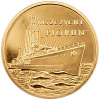 242 Монета Польша 2012 год 2 злотых Эсминец Ураган (Пирун)  Латунь  UNC