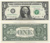 (2013B) Банкнота США 2013 год 1 доллар "Джордж Вашингтон"   UNC